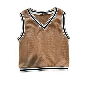 SHEIN Women’s S EZwear Varsity Striped Cropped Sweater Vest
